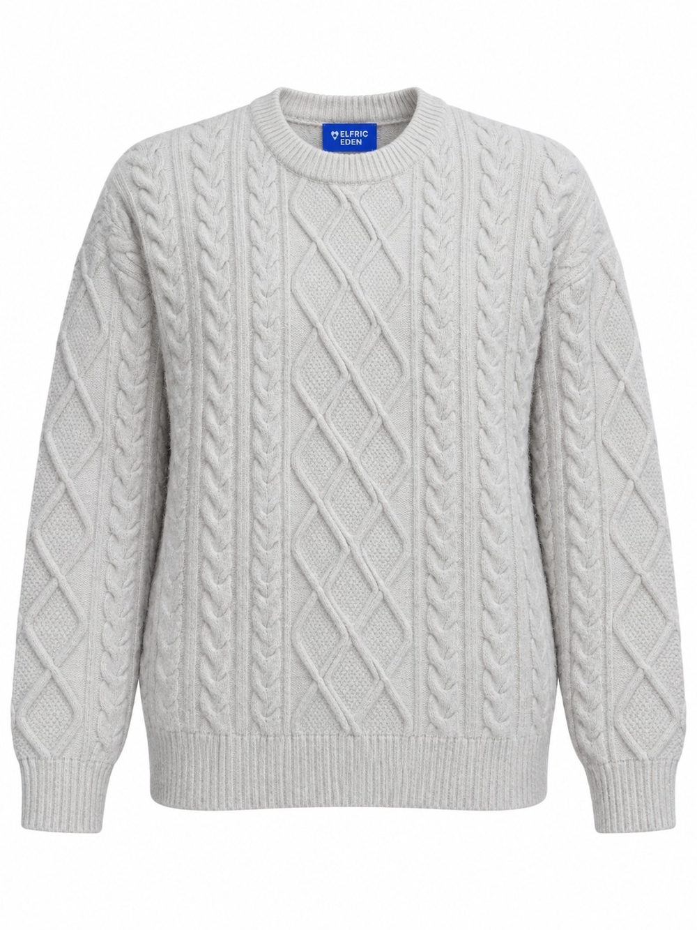 AELFRIC EDEN | Neutral Ivory Heavyweight Cable Knit Fisherman Sweater | M